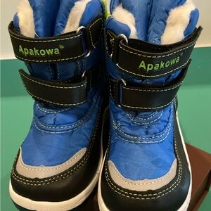 Apakowa Kids Blue Winter Snow Boots Size 27